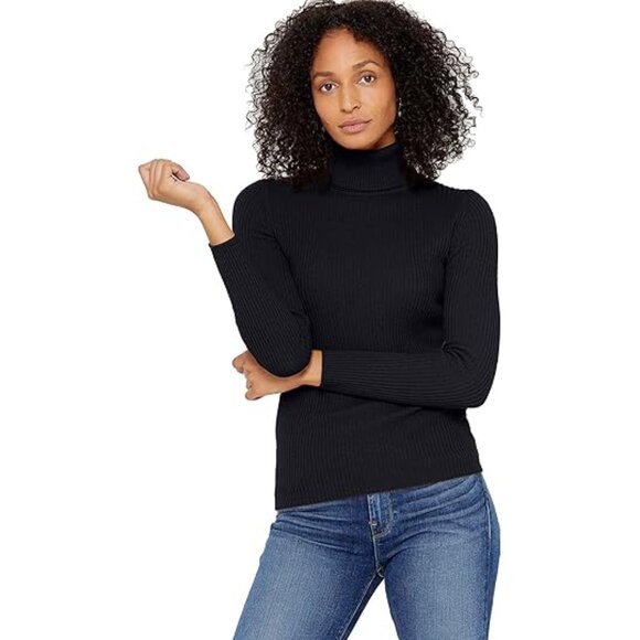 NWT State Cashmere Women’s Ribbed Turtleneck Sweater 100% Pure Cashmere Size L - Picture 1 of 7